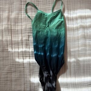 Jolyn Clothing Green and Blue Gradient One Piece Swimsuit